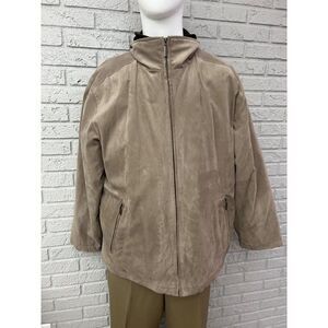 Weatherproof Men Microfiber Lined Tan Bomber Jacket Size L